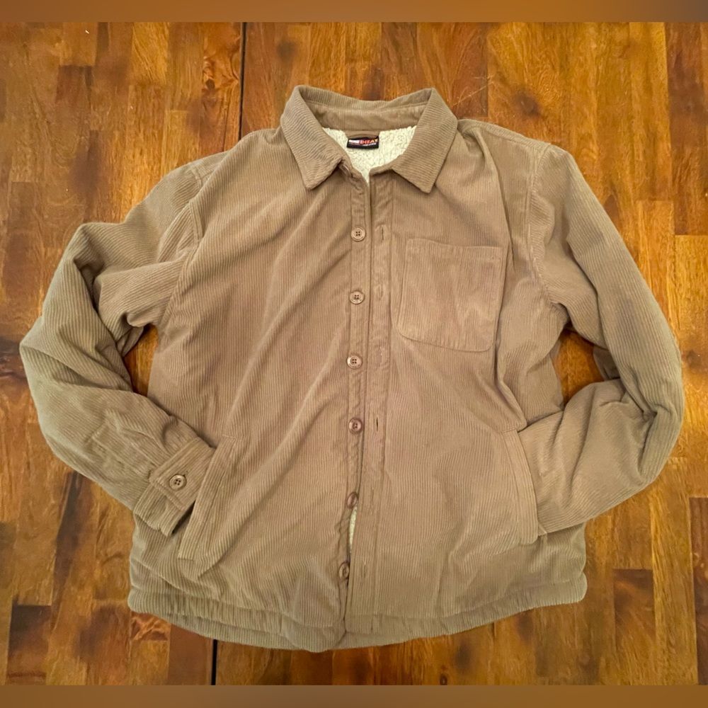 32 Degrees Men's Tan Corduroy Sherpa Lined Button Jacket XL